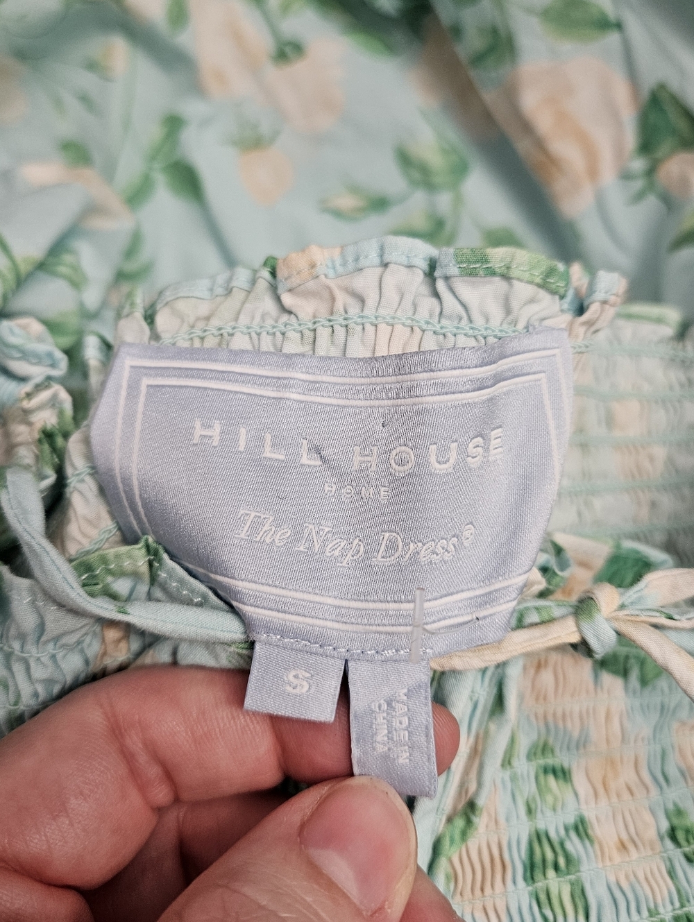 Hill House Athena Nap Dress in "Blue Roses Poplin" size small NWOT - Picture 12 of 12